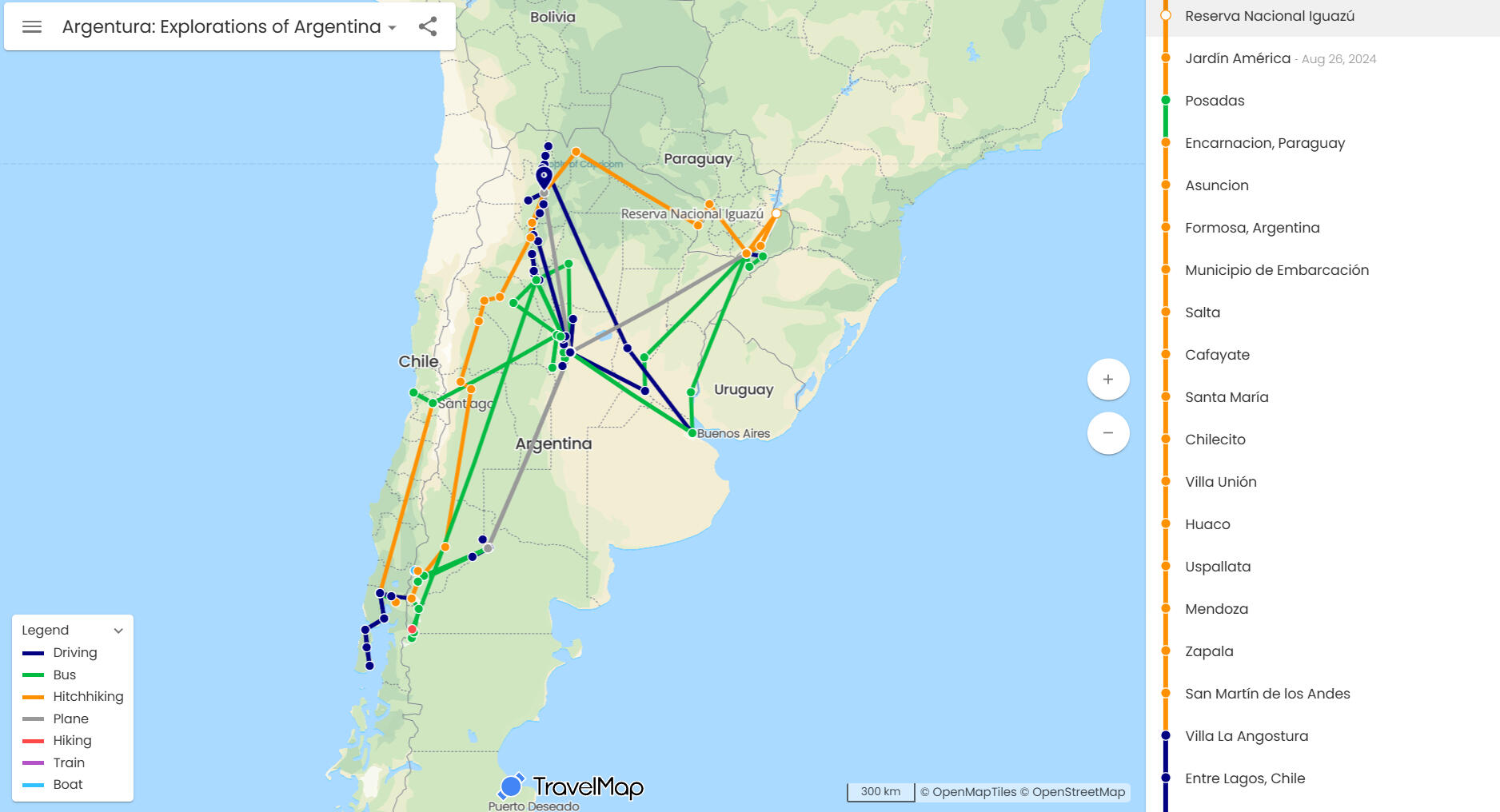 Mapa Interaktywna Podróży po Argentynie Mapa Interaktywna Podróży